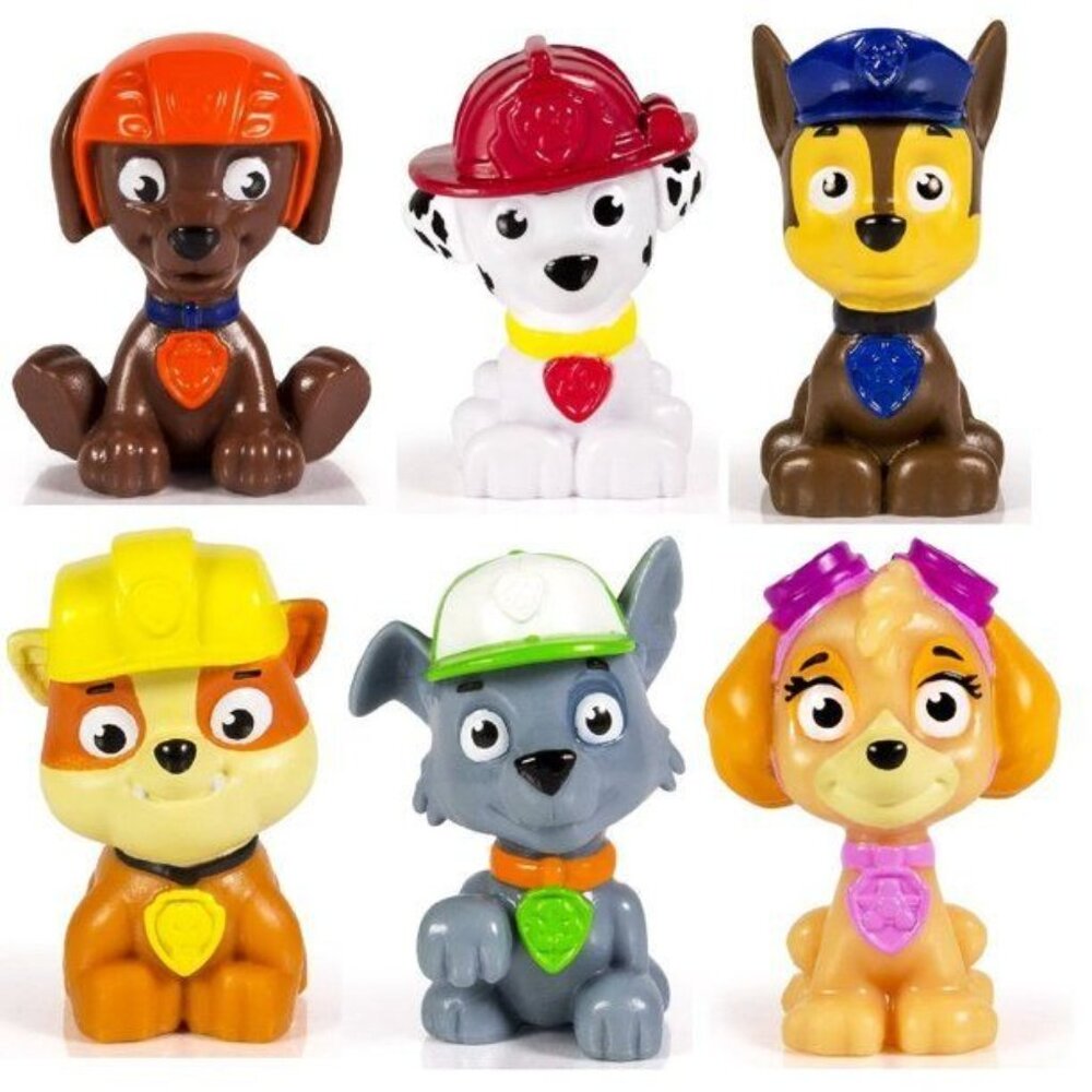 Paw Patrol Mini Figures - Rocky Zuma Skye Rubble Marshall & Chase  Cake Toppers - Picture 2 of 3